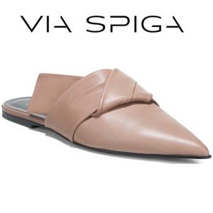 Via Spiga Birgit Pointed Toe Nude Leather Mule